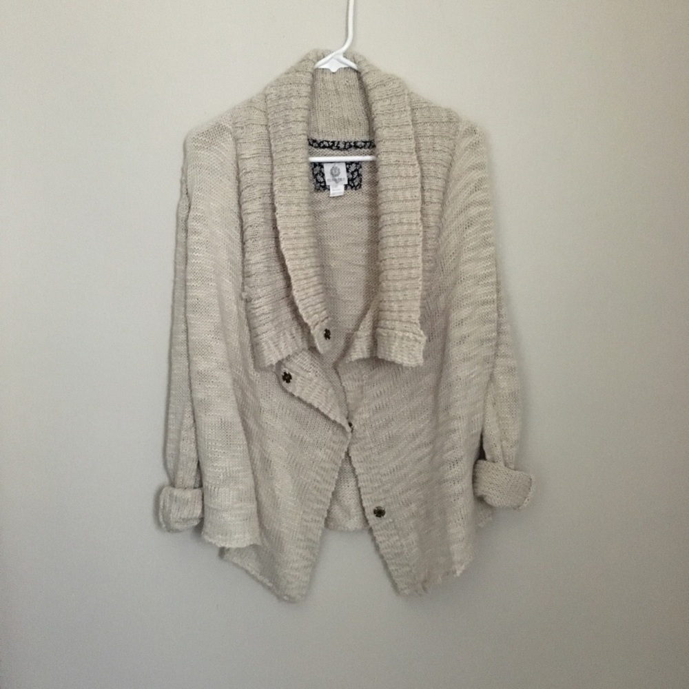 Oatmeal waterfall cardigan